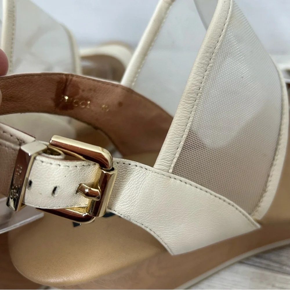 Nu by Neo cream platform sandals size 9